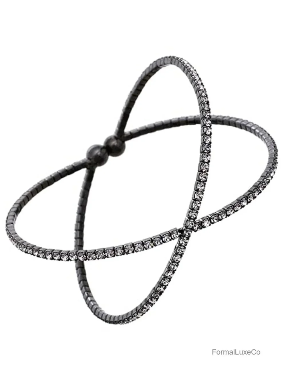 Rhinestone Cuff Bracelet Women Flexible Memory Wire Adjustable Sparkle Jewelry